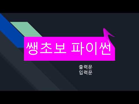 101 쌩초보파이썬 입출력문