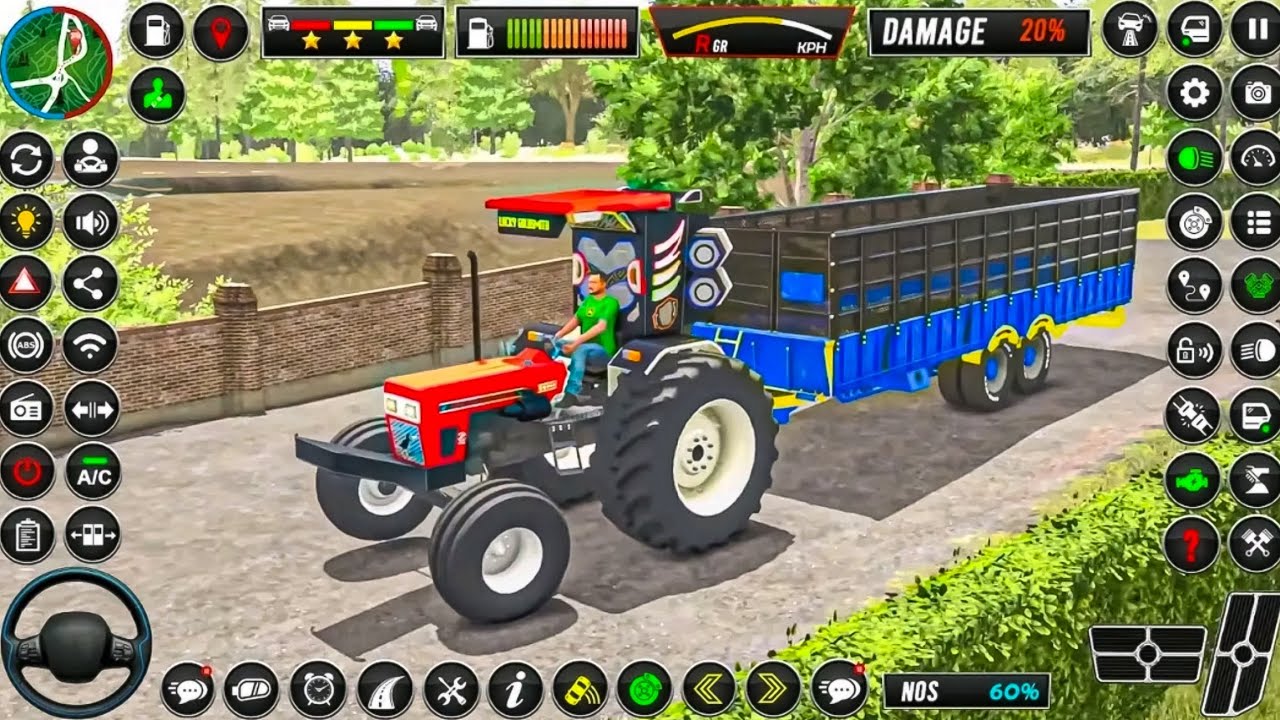 Real Tractor Offroad Driving Simulator - Heavy Tractor Trolley Cargo Simulator 3D - Android GamePlay