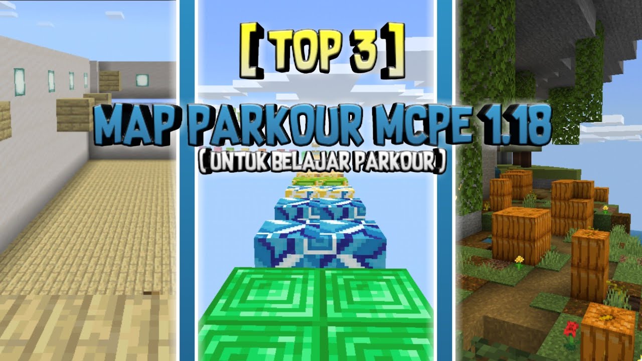 TOP 3 MAP PARKOUR EASY TERBAIK DI MCPE 1.17 - 1.18 - YouTube