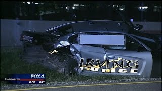 Irving officer hurt in crash