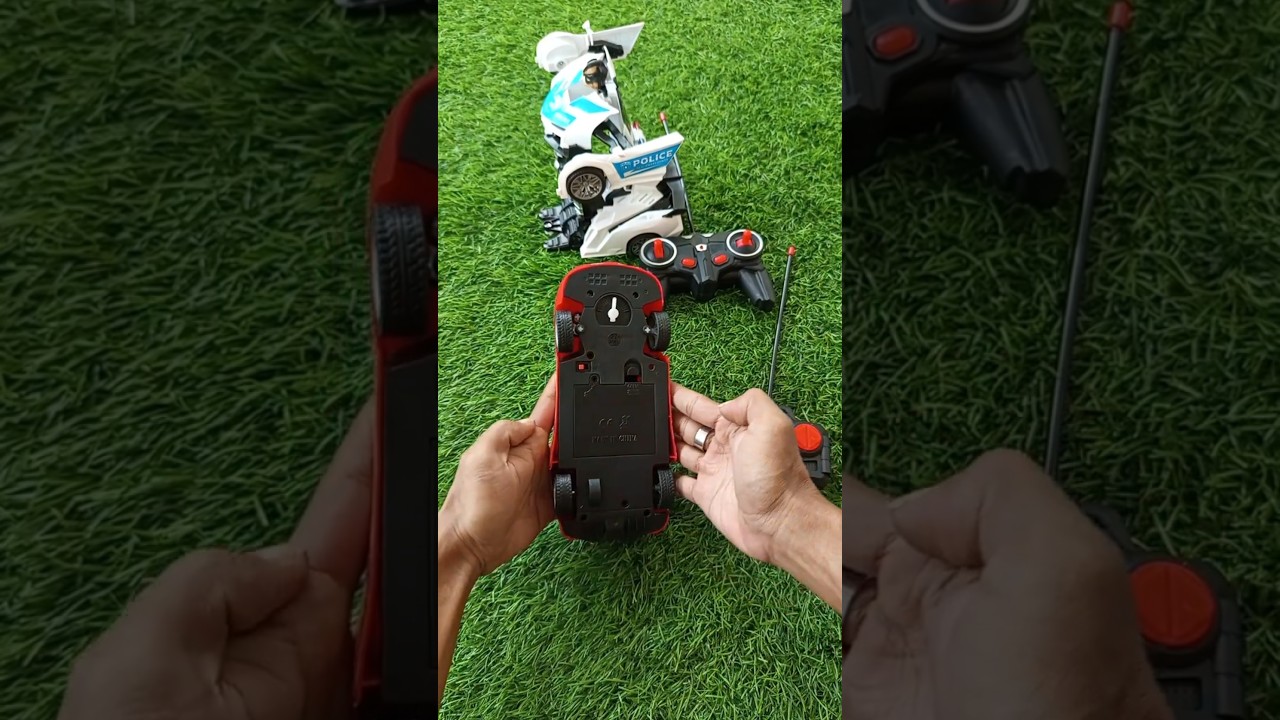 Unboxing and Testing Toys RC McQueen and Transformers Car Police No Talking With Natural Water Sound