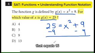SAT Practice Test: Functions - Understanding Function Notation