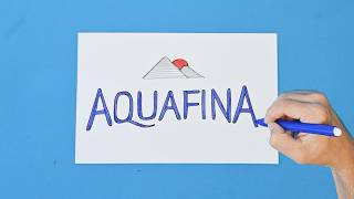 How to draw Aquafina logo