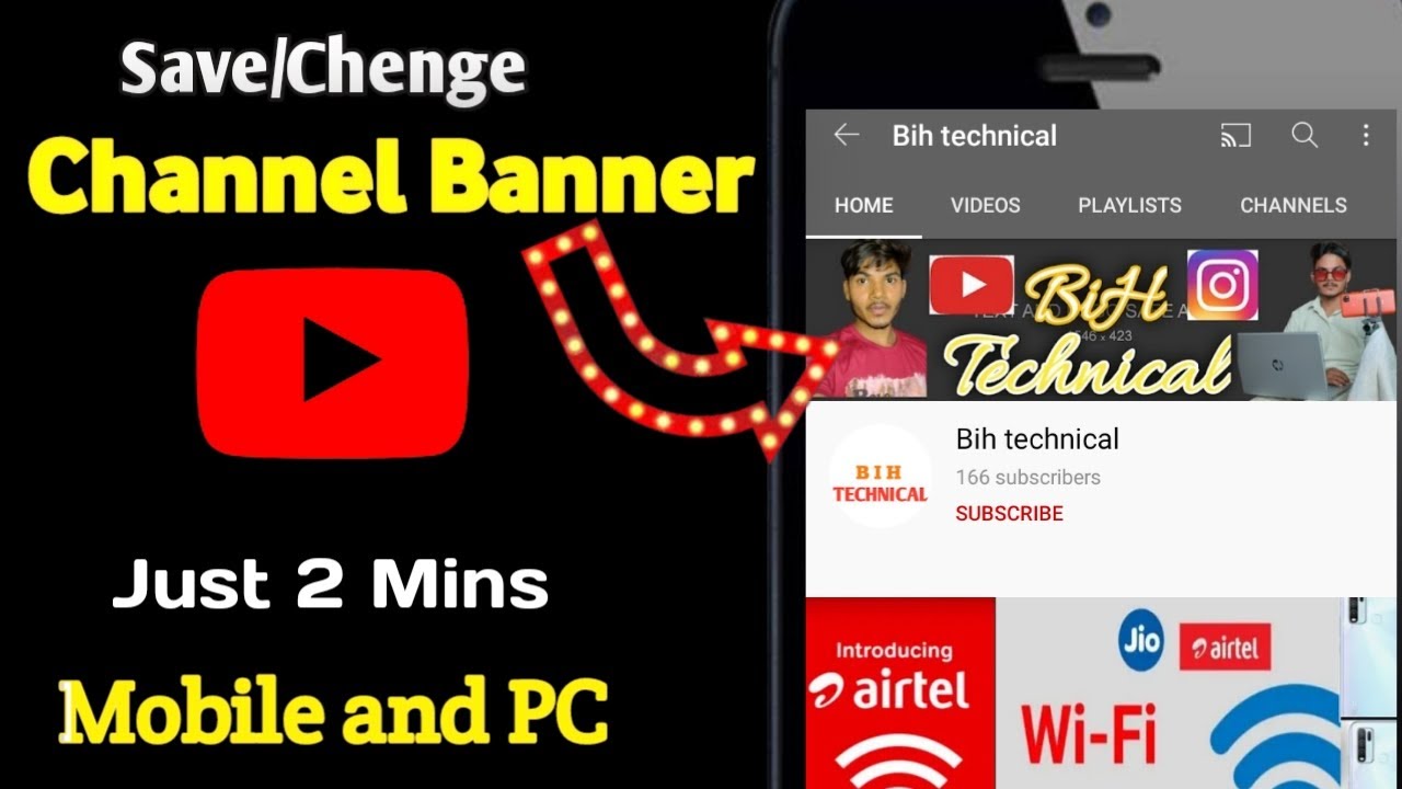 YouTube channel banner kaise lagaye 2021! How to change YouTube channel background image! 