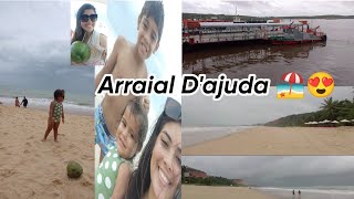 PRAIA ARRAIAL D&#39;AJUDA 🌊🌴+ATRAVESSAMOS O RIO DE BALSA 🚢