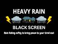 Thunder Drifting Through Gentle Rain | BLACK SCREEN | Fall Asleep Fast
