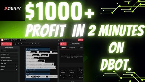 $1000 IN 2 MINUTES ON DBOT!! #deriv #spain #india #trending #kenyanyoutuber #binance #tradingbot