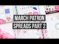 Plan With Me | March Patron Spreads Pt 2 - Erica & Nicole | Spring Spreads! The Happy Planner