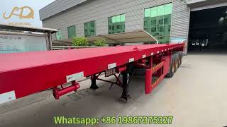 Super Sturdy 40FT 4 Axles Flatbed Semi Trailer For Heavy Haulage