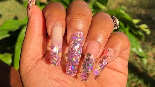 Encapsulated Glitter Polygel Nails With Dual Forms For Beginners