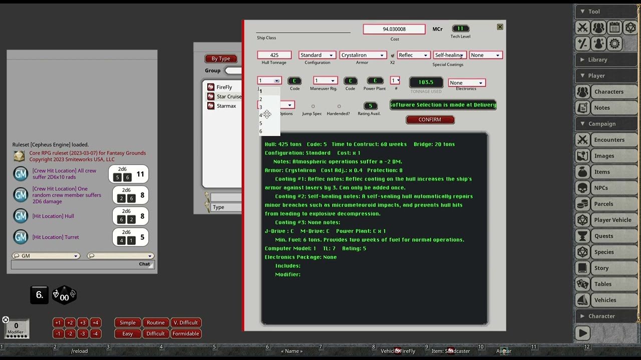 Cepheus Engine Video 2- Ship: Construction, Player Interaction, and Combat