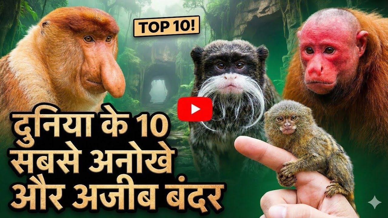 दुनिया के 10 सबसे अनोखे और अजीब बंदर || Top 10 Most Unique Monkeys in the World