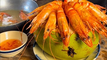 TÔM LUỘC NƯỚC DỪA - Lộc thảnh thơi