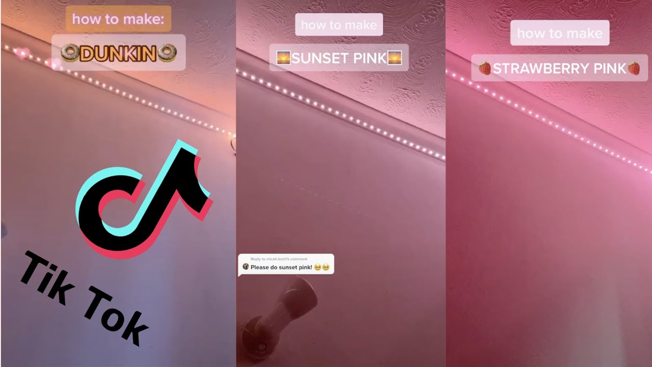 Tiktok Led Light Compilation 4- Led Lights Diy Colors Diy Sunset Pink, Strawberry Pink, Dunkin Etc,.