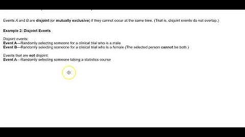 Math 14 4.2 Disjoint Events and Addition Rule: Example 2: Disjoint Events