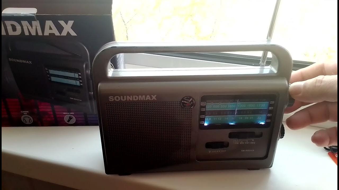 SoundMax sm-rd2110 портативное всеволновое радио - YouTube