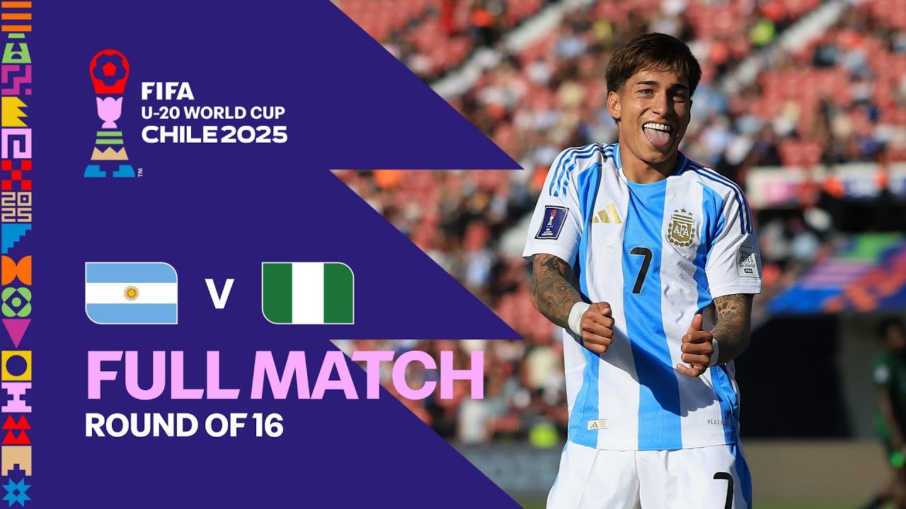 Argentina playing against Nigeria in the FIFA U-20 World Cup Chile 2025