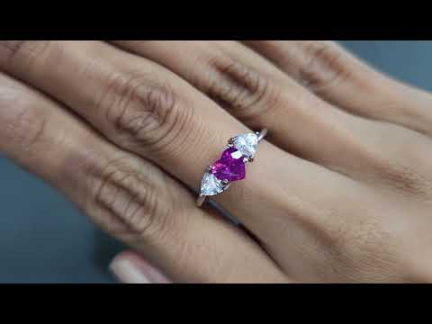 Unheated pink sapphire effect of rutile silk heart shape 1.06 carats, Sri Lanka Video  № 1