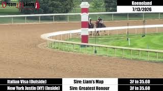 New York Justin  a 2 yo son of Greatest Honour as he is going his 3rd 3/8 showing alot of promise