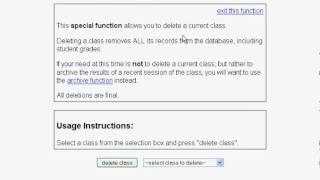 GradeVault Gradebook: Deleting A Class