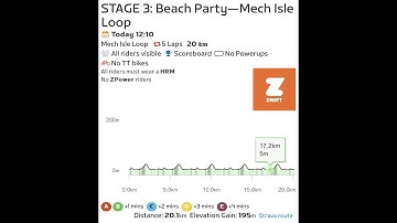 Zwift - STAGE 3: Beach Party—Mech Isle Loop