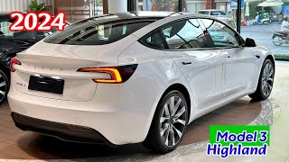 New 2024 ! Tesla Model 3 Highland  White Color | Exterior and Interior Details