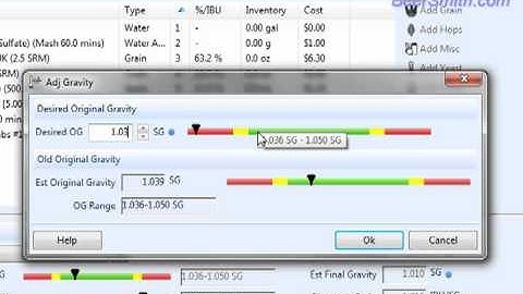 Adjusting the Original Gravity of a Beer Recipe using BeerSmith 2