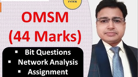 44 Marks | OMSM | Revision | Jan 2023 Exams | CA Pankaj Sarawagi