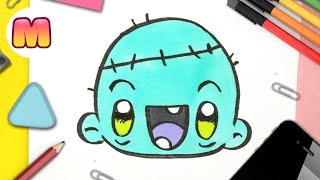 Como Dibujar Un Zombie Kawaii Facil Y Paso A Paso Como Dibujar Halloween Kawaii