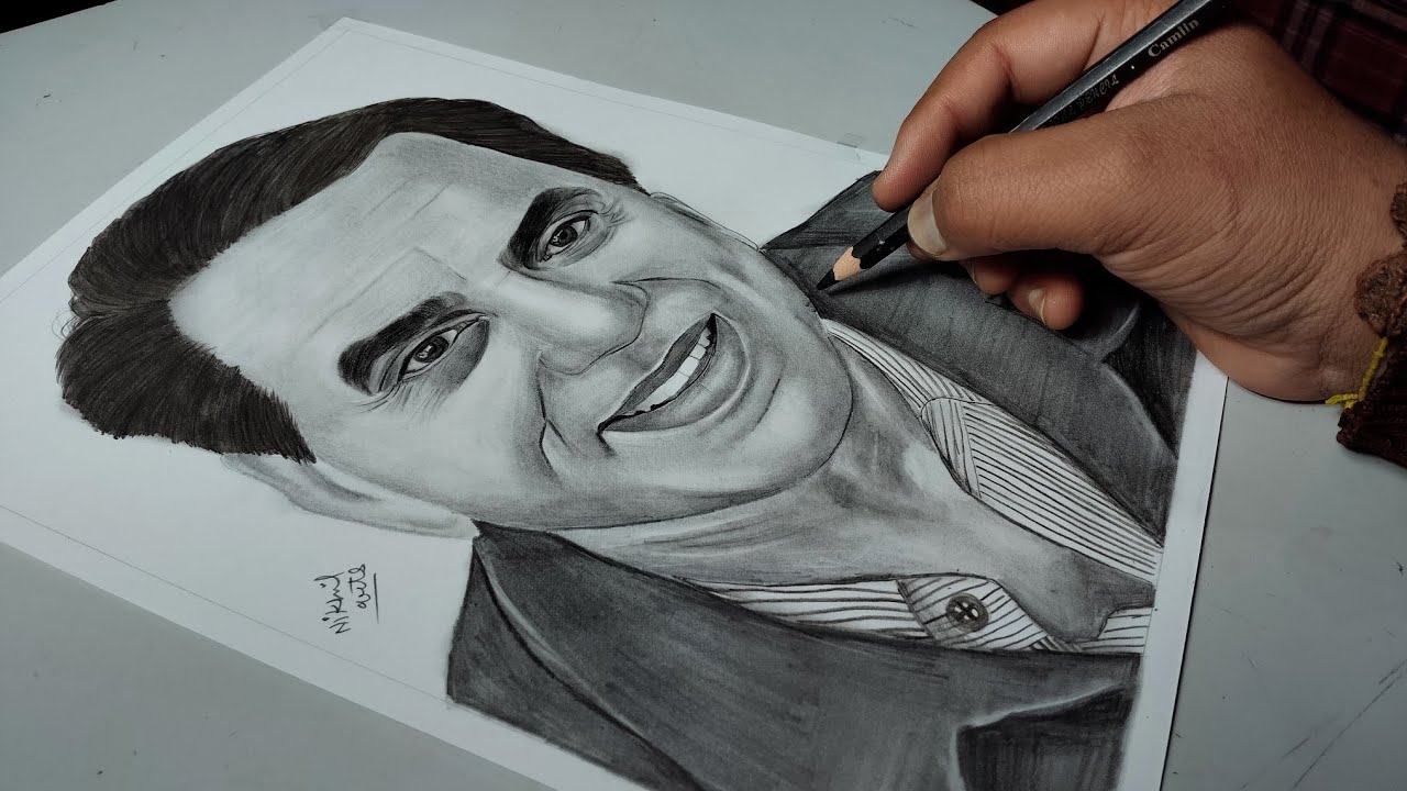Actor Dharmendra Drawing, How To Draw Dharmendra | Easy Pencil Drawing Timelapse Tutorial 