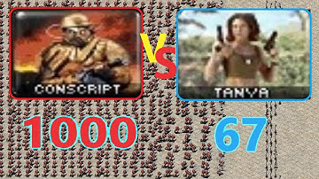 Conscripts vs Tanya - Same Cost - Red Alert 2