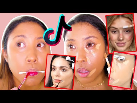 Trying VIRAL TIKTOK Makeup Hack (2021) | DO THEY WORK?! #viralmakeupchallenge