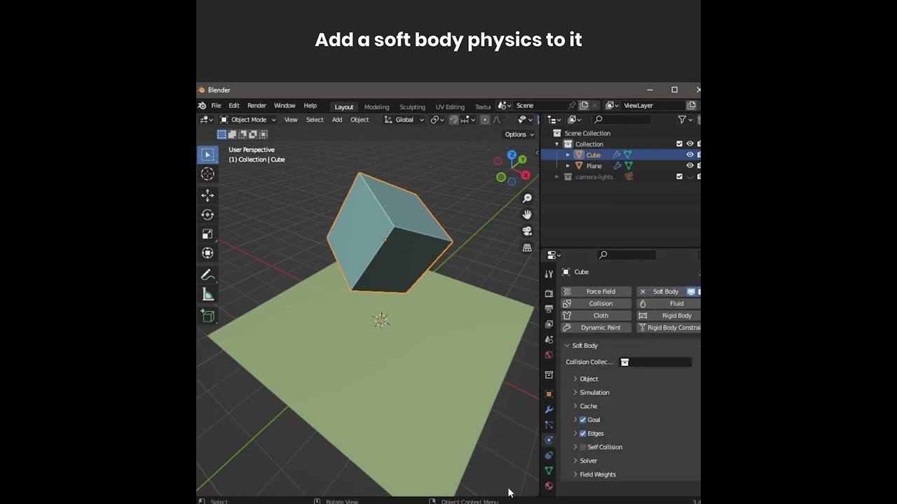 How to use soft body physics in Blender [3.4] | 3D Animation | #shorts