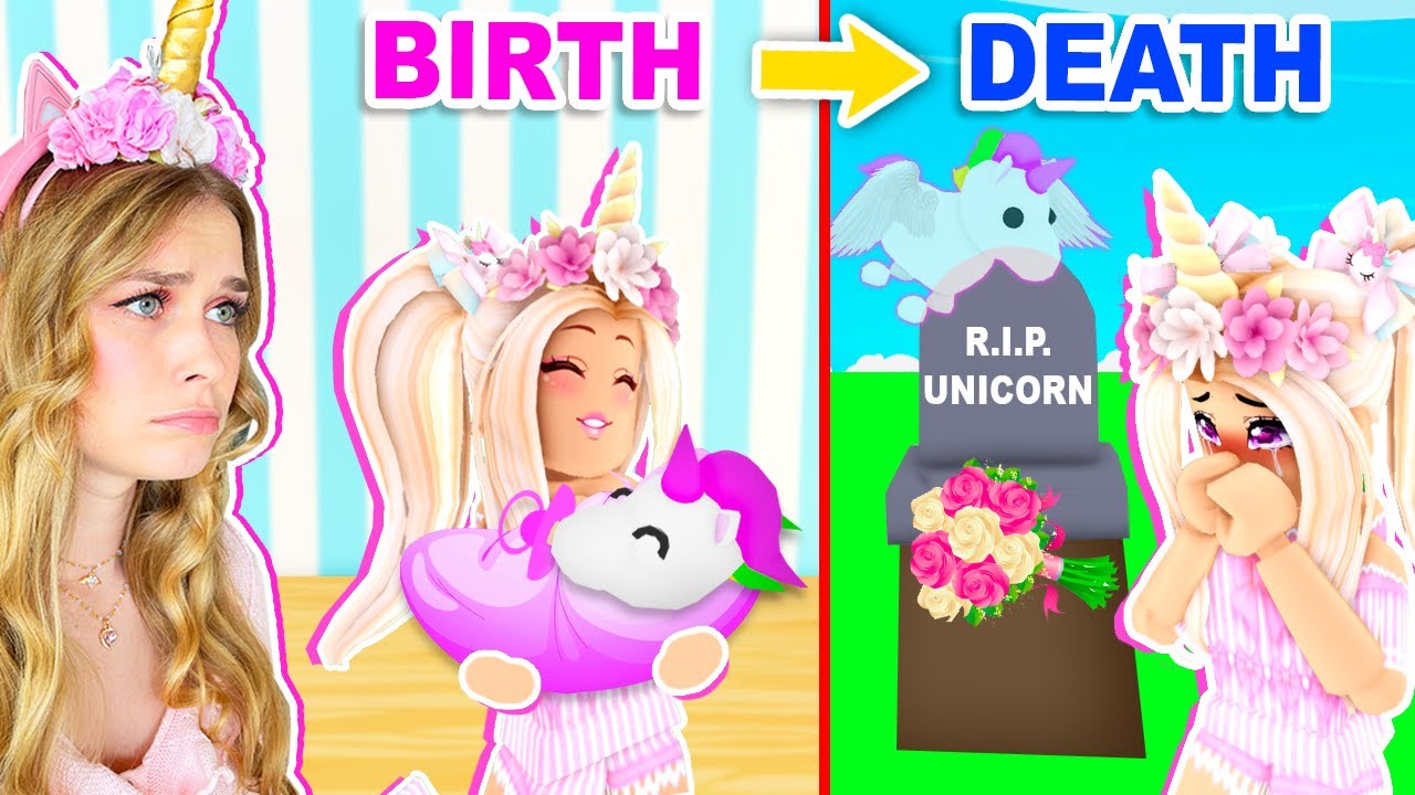 Birth To Death With My Unicorn In Adopt Me Roblox Youtube