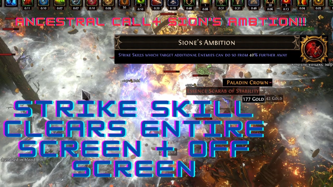 POE 3.25 SION'S AMBITION + ANCESTRAL CALL FULL SCREEN STRIKE