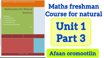 mathematics freshman Course for natural science students  unit 1 part 3