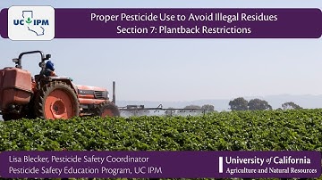 Proper Pesticide Use to Avoid Illegal Residues: Section 7 - Plantback Restrictions