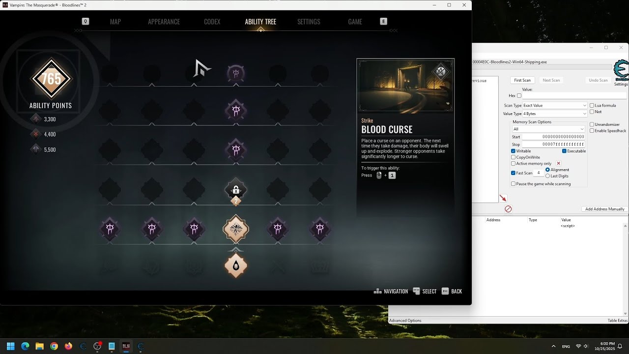 Vampire The Masquerade Bloodlines 2 - Cheat Ability Point