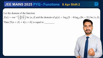 Let the domain of the functionf(x) = cos⁻¹( (4x + 5)/(3x − 7) )be [α, β] and the domain ofg(x) = ...