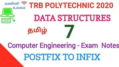 TRB POLYTECHNIC| Computer Science| postfix to Infix expression| Data Structures | kaniniulagam