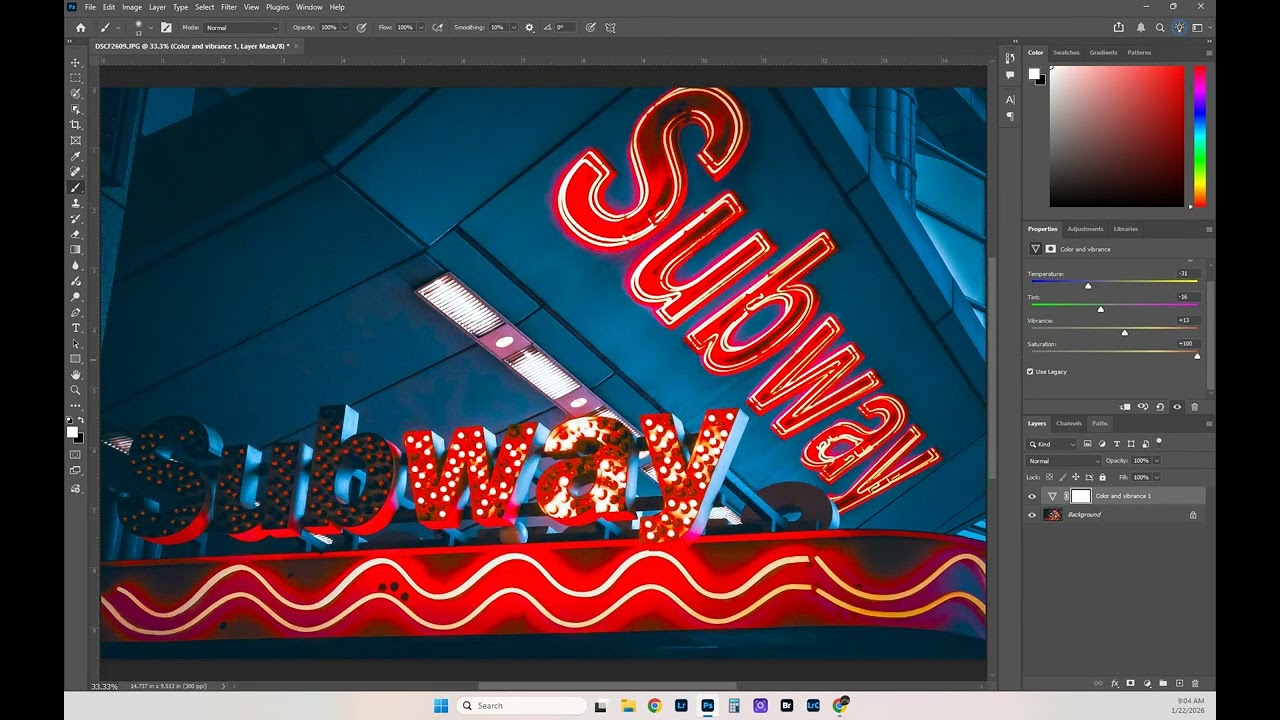 Intro to Photoshop (layout, tools, panels, adjustments and saving file types)
