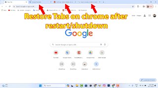 how to restore google chrome tabs after restart