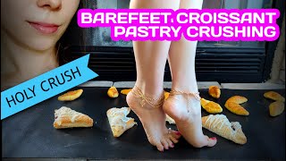 Barefeet Croissant And Pastry Crushing