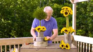 How to arrange flowers- Tree Fern and Sunflower Topiary!