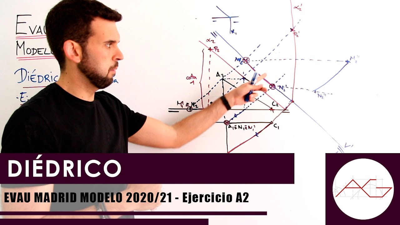 EVAU DIBUJO TÉCNICO MADRID MODELO 2020/21 - Ejercicio A2 (Diédrico)