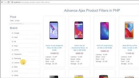 Advance Ajax Product Filters in PHP || live filter like e-commerce web site|| how to filter|| filter