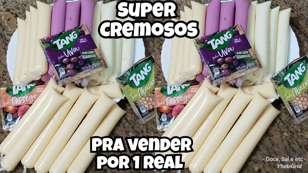 FAÇA E VENDA GELADINHO SABOR SORVETE CREMOSO DE TANG NO SAQUINHO -  Geladinho Gourmet