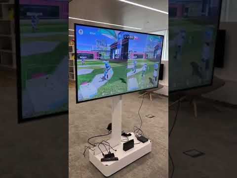 Probando el Switch Sports en las oficinas de Nintendo
