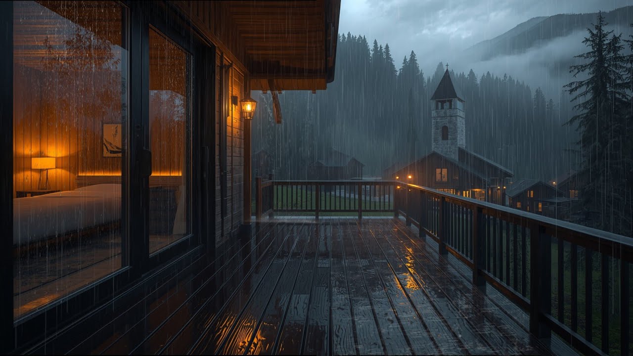 Sounds of Rain on Window at Night 🌧️ Cozy Cabin Ambience for Deep Sleep ...