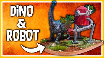 Como hacer un DIORAMA de un ROBOT & DINO | Scratch Built Robot and Dinosaur Repaint